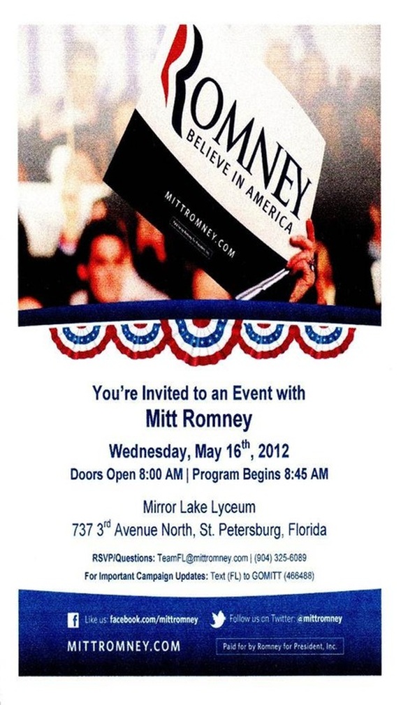 Mitt Romney appearance in St. Petersburg, Florida, May 16, 2012